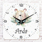 Kişiye Özel Çocuk Odası Hediyesi Ahşap Saat 33cm KA01-1924