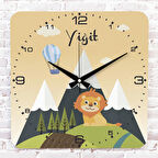 Kişiye Özel Çocuk Odası Hediyesi Ahşap Saat 33cm KA01-1925