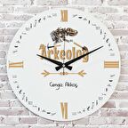 Arkeologa Hediye Ahşap Saat 33cm  KA02-1007