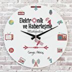 Elektronik ve Haberleşme Mühendisine Hediye Ahşap Saat 33cm  KA02-1015