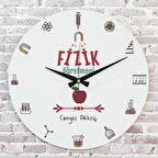 Fizik Öğretmenine Hediye Ahşap Saat 33cm  KA02-1044