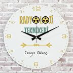 Radyoloji Teknikerine Hediye Ahşap Saat 33cm  KA02-1081