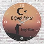 Askere Hediye Ahşap Saat 33cm  KA02-1091