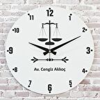 Avukata Hediye Ahşap Saat 33cm  KA02-1094
