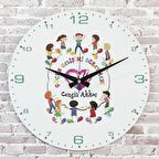 Çocuk Gelişimi Öğretmenine Hediye Ahşap Saat 33cm  KA02-1116