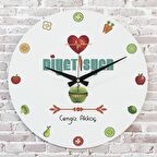 Diyetisyene Hediye Ahşap Saat 33cm  KA02-1121