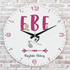 Ebeye Hediye Ahşap Saat 33cm  KA02-1128