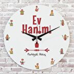 Ev Hanımına Hediye Ahşap Saat 33cm  KA02-1136
