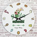 Gıda Mühendisine Hediye Ahşap Saat 33cm  KA02-1149