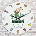 Gıda Teknikerine Hediye Ahşap Saat 33cm  KA02-1150