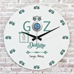 Göz Doktoruna Hediye Ahşap Saat 33cm  KA02-1151