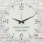Kuaföre Hediye Ahşap Saat 33cm  KA02-1203