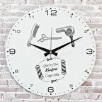 Kuaföre Hediye Ahşap Saat 33cm  KA02-1206