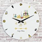 Laboranta Hediye Ahşap Saat 33cm  KA02-1213