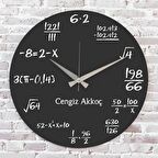 Matematik Öğretmenine Hediye Ahşap Saat 33cm  KA02-1223