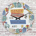 Sınıf Öğretmenine Hediye Ahşap Saat 33cm  KA02-1246