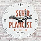 Şehir Plancısına Hediye Ahşap Saat 33cm  KA02-1252