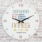 Anneler Günü Hediyesi Ahşap Saat 33cm  KA02-1267