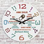 Anneler Günü Hediyesi Ahşap Saat 33cm  KA02-1269