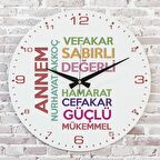 Anneler Günü Hediyesi Ahşap Saat 33cm  KA02-1277
