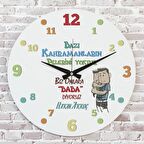 Babalar Günü Hediyesi Ahşap Saat 33cm  KA02-1291