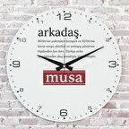 Arkadaşa Hediye Ahşap Saat 33cm  KA02-1364