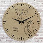 Kişiye Özel Hz. Mevlana Tasarımlı Hediye Ahşap Saat 33cm  KA02-1403