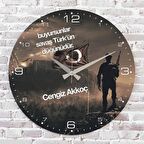 Kişiye Özel Savaş Türk’ün Düğünüdür Tasarımlı Hediye Ahşap Saat 33cm  KA02-1429