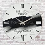 Kişiye Özel Atatürk Tasarımlı Hediye Ahşap Saat 33cm  KA02-1444