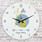 Terazi Burcuna Hediye Ahşap Saat 33cm  KA02-1489