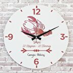 Yengeç Burcuna Hediye Ahşap Saat 33cm  KA02-1503