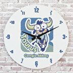 Boğa Burcuna Hediye Ahşap Saat 33cm  KA02-1508