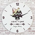 Kova Burcuna Hediye Ahşap Saat 33cm  KA02-1522