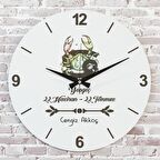 Yengeç Burcuna Hediye Ahşap Saat 33cm  KA02-1526