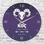 Koç Burcuna Hediye Ahşap Saat 33cm  KA02-1533