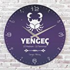 Yengeç Burcuna Hediye Ahşap Saat 33cm  KA02-1538