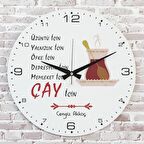 Kişiye Özel Çay İçin Tasarımlı Hediye Saat 33cm  KA02-1711