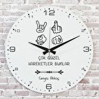 Kişiye Özel Çok Güzel Hareketler Bunlar Tasarımlı Hediye Saat 33cm  KA02-1714