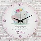 Kişiye Özel Çocuk Odası Hediyesi Ahşap Saat 33cm  KA02-1768