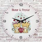 Kişiye Özel Çocuk Odası Hediyesi Ahşap Saat 33cm  KA02-1772