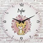 Kişiye Özel Çocuk Odası Hediyesi Ahşap Saat 33cm  KA02-1773