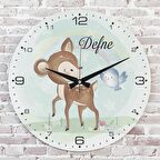 Kişiye Özel Çocuk Odası Hediyesi Ahşap Saat 33cm  KA02-1779