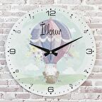 Kişiye Özel Çocuk Odası Hediyesi Ahşap Saat 33cm  KA02-1782