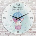 Kişiye Özel Çocuk Odası Hediyesi Ahşap Saat 33cm  KA02-1794