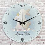 Kişiye Özel Çocuk Odası Hediyesi Ahşap Saat 33cm  KA02-1797