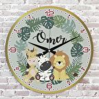 Kişiye Özel Çocuk Odası Hediyesi Ahşap Saat 33cm  KA02-1802