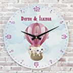 Kişiye Özel Çocuk Odası Hediyesi Ahşap Saat 33cm  KA02-1811