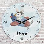 Kişiye Özel Çocuk Odası Hediyesi Ahşap Saat 33cm  KA02-1813