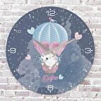 Kişiye Özel Çocuk Odası Hediyesi Ahşap Saat 33cm  KA02-1837