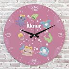 Kişiye Özel Çocuk Odası Hediyesi Ahşap Saat 33cm  KA02-1846